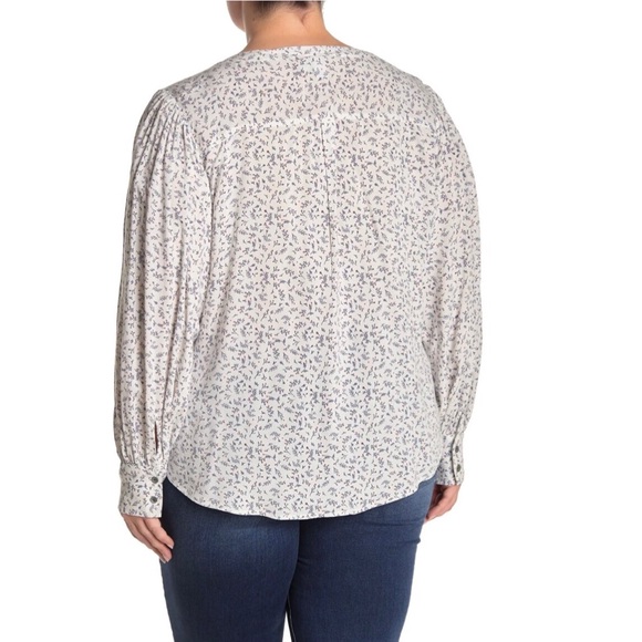 Gathered Sleeve Floral Printed Woven Blouse - Picture 2 of 3